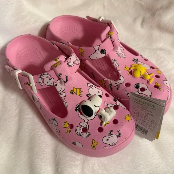 Crocs X Peanuts collab Mary Jane Clog NWT W8 M6 - Picture 5 of 13